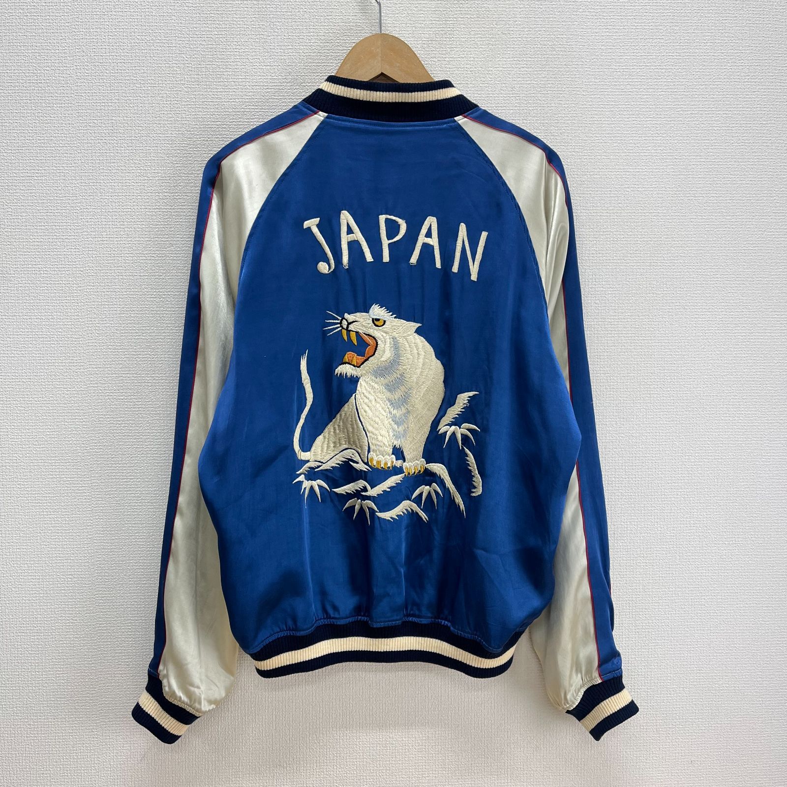 THE FLAT HEAD フラットヘッド スカジャン スーベニアジャケット 白虎 サテン 刺繍 L