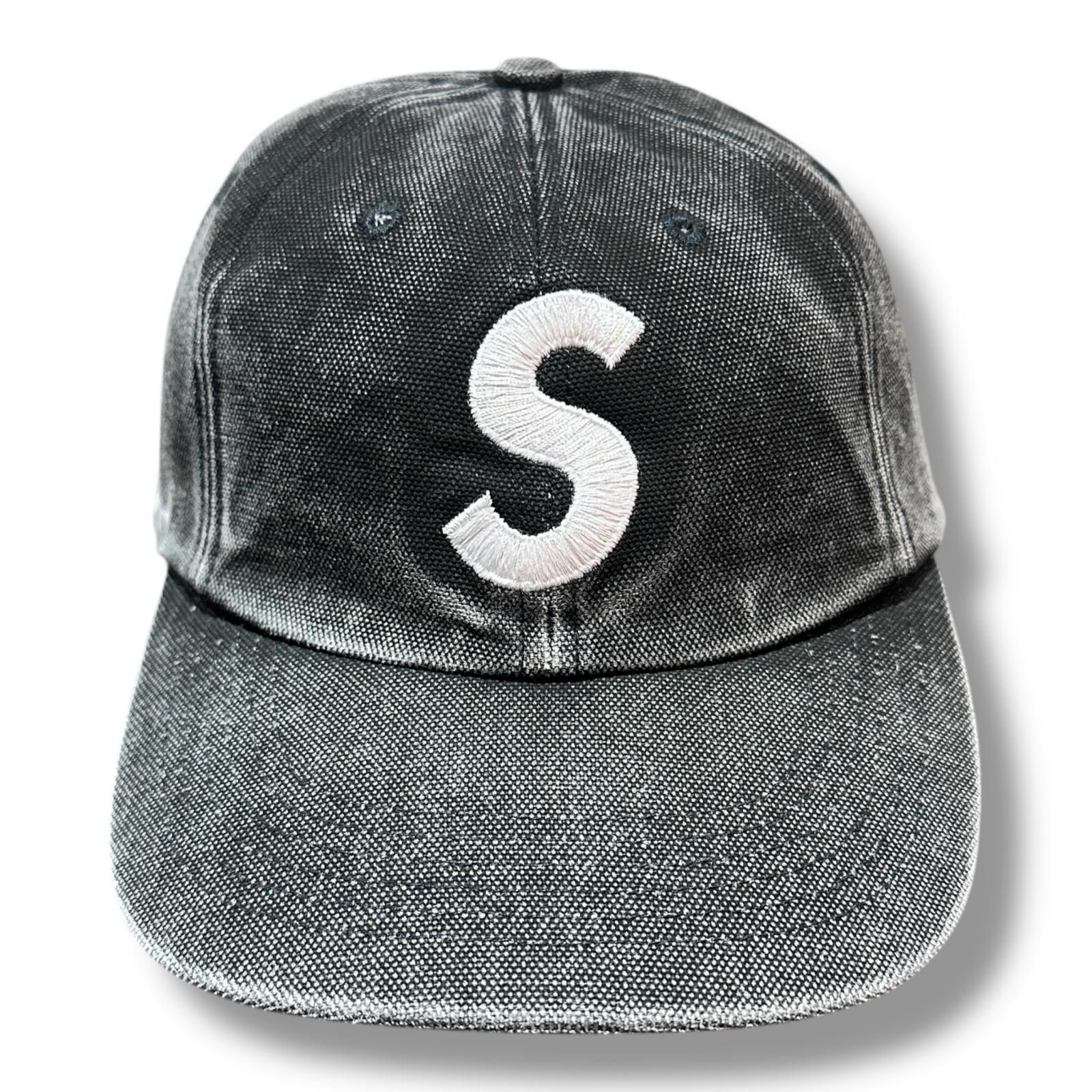 正規 Supreme 25 AW Pigment Coated 2-Tone S Logo 6-Panel 6パネル Sロゴ キャップ 帽子 シュプリーム ブラック F 4300 M
