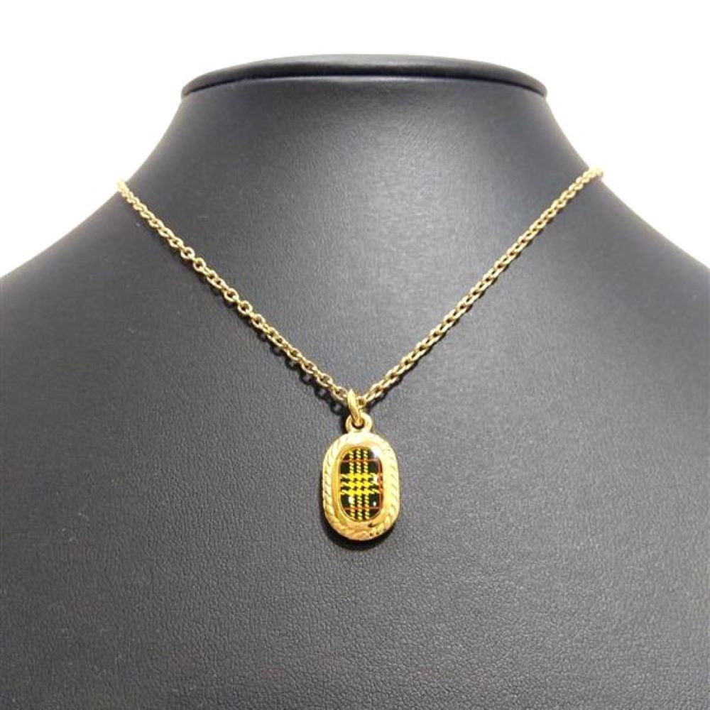 トップ ☆BURBERRY☆ ネックレス オーバル ストーン ゴールド グリーン