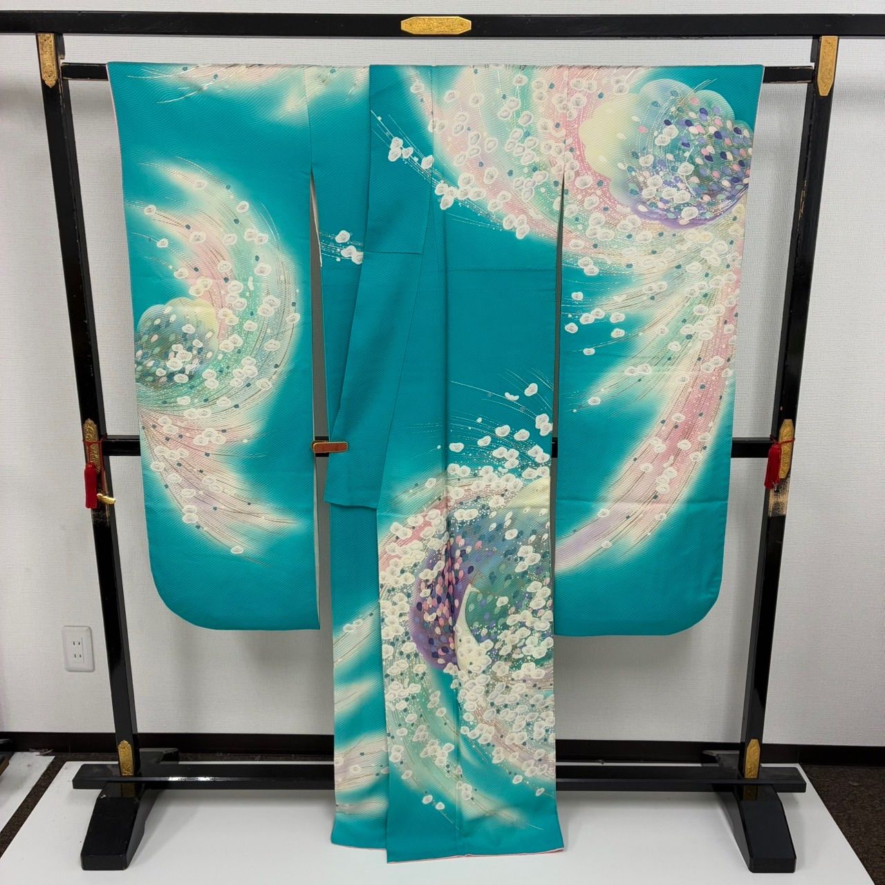 振袖 孔雀の羽 裄68 華やかな 染め 正絹 着物 MK-2213 - メルカリ