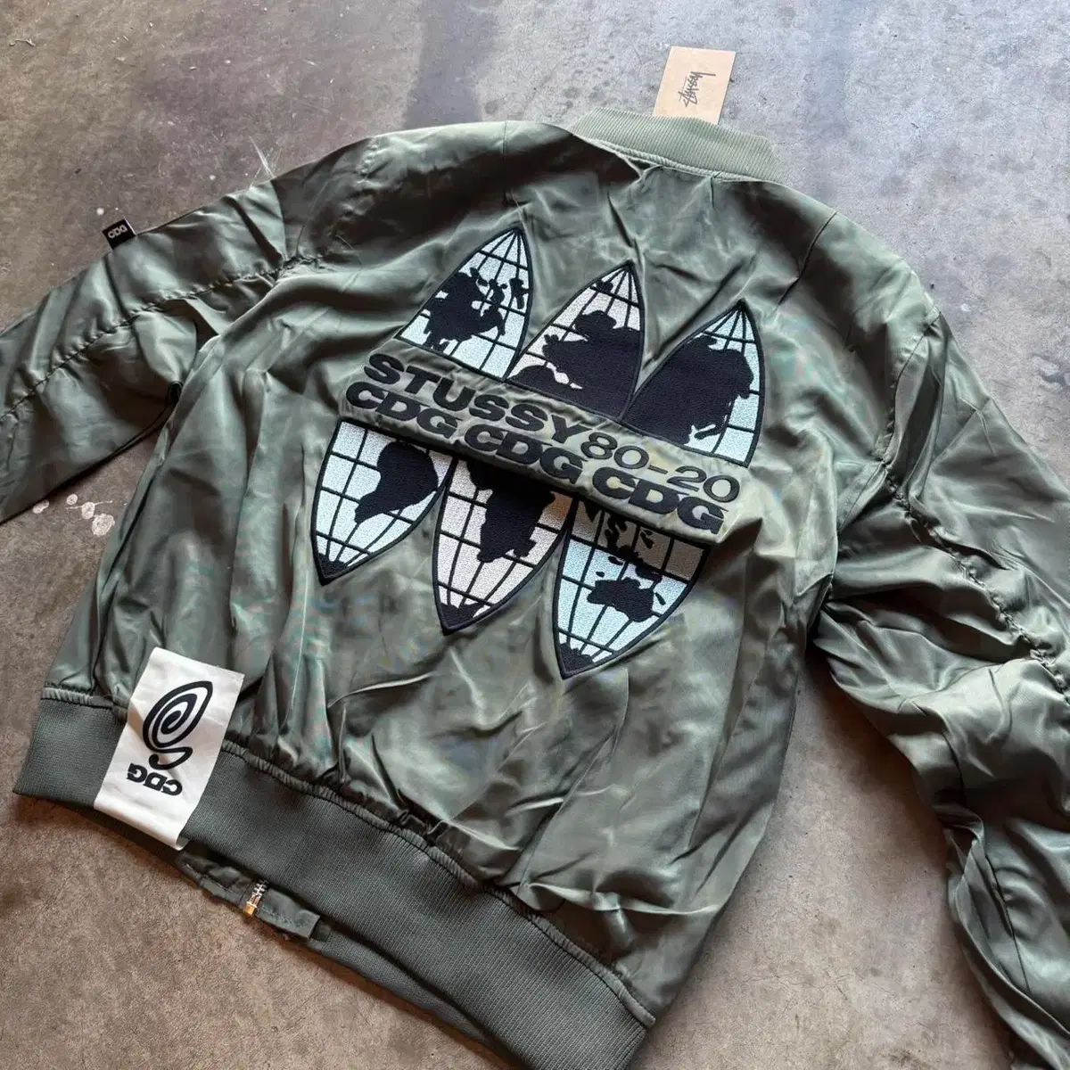 MA-1 CDG Jacket STUSSY x オリーブ JACKET MA-1ジャケット (STUSSY 