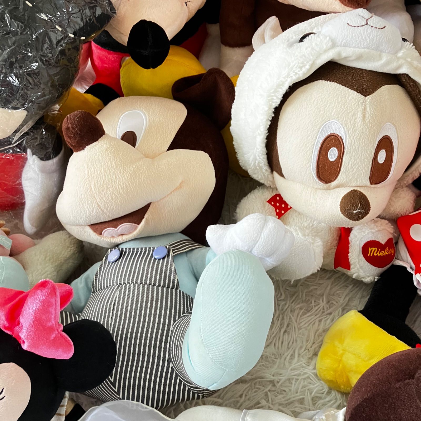 Disney ミッキー ミニー 14点セット ぬいぐるみ 大量まとめ売り 当時物