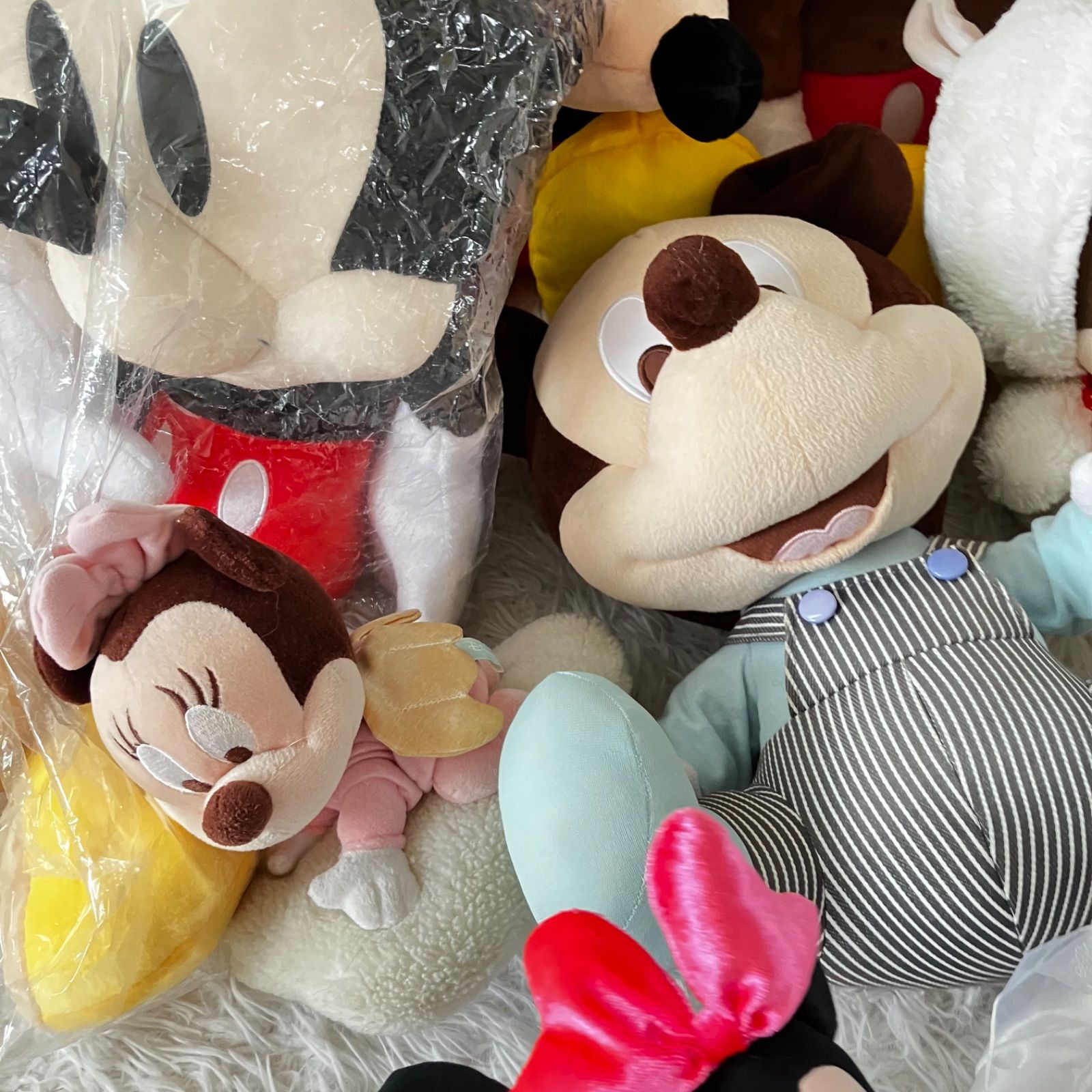 Disney ミッキー ミニー 14点セット ぬいぐるみ 大量まとめ売り 当時物