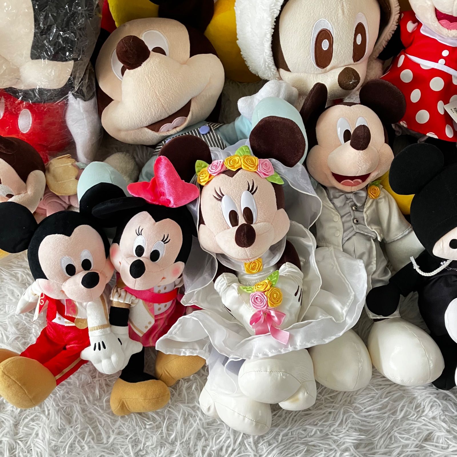 Disney ミッキー ミニー 14点セット ぬいぐるみ 大量まとめ売り 当時物