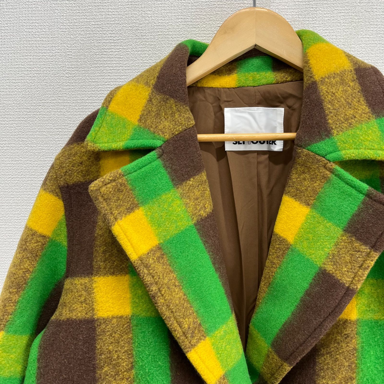 SLY スライ 030GAY30-1050 WOOL BLEND OVER LONG コート チェック