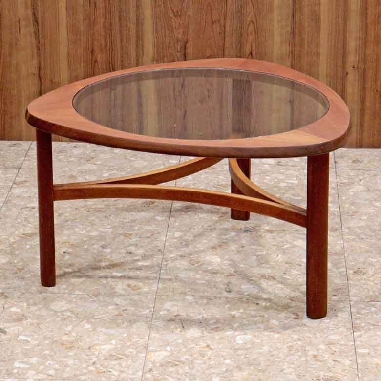 ローテーブル ネイサン/NATHAN ガラステーブル ヴィンテージ 木製