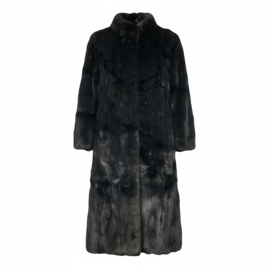 10L15 ダークミンク 丈115cm 超ロングコート サイズ9号 ブラック 本
