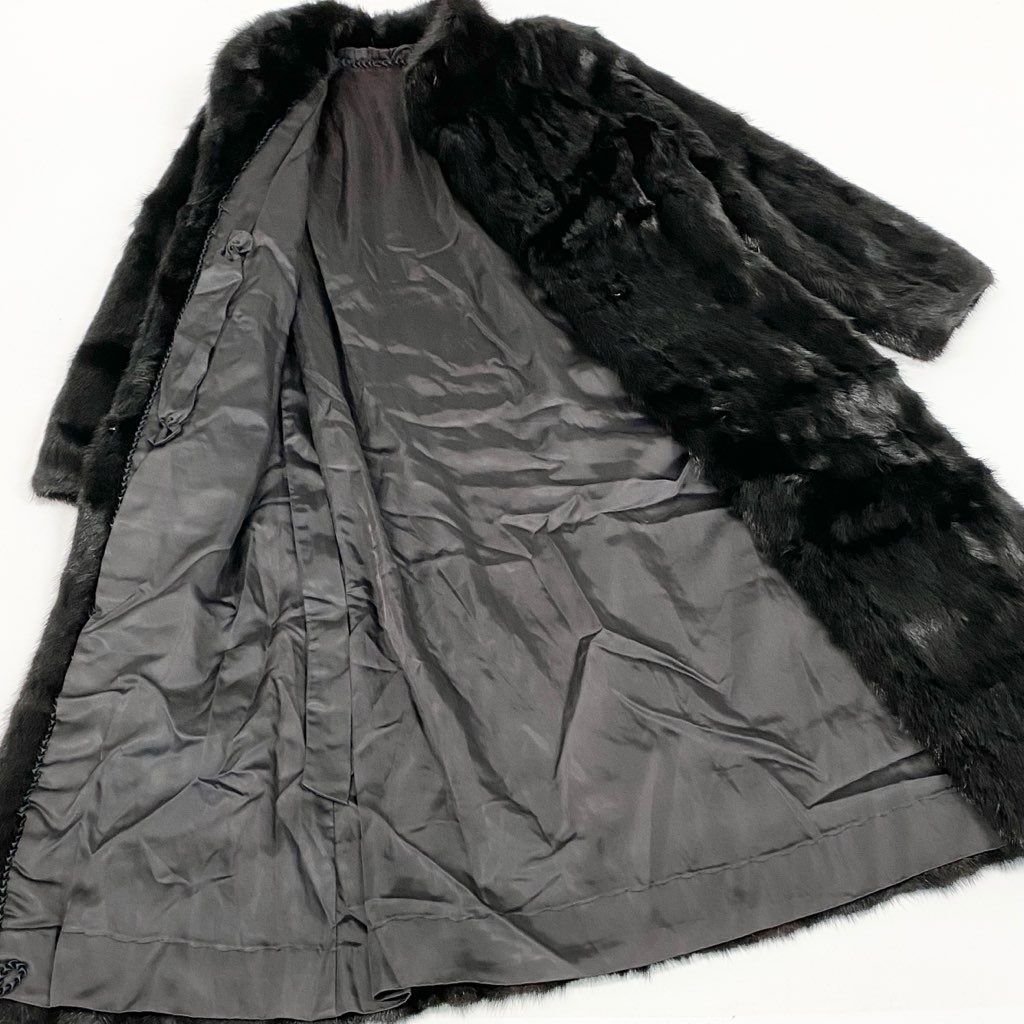 10L15 ダークミンク 丈115cm 超ロングコート サイズ9号 ブラック 本