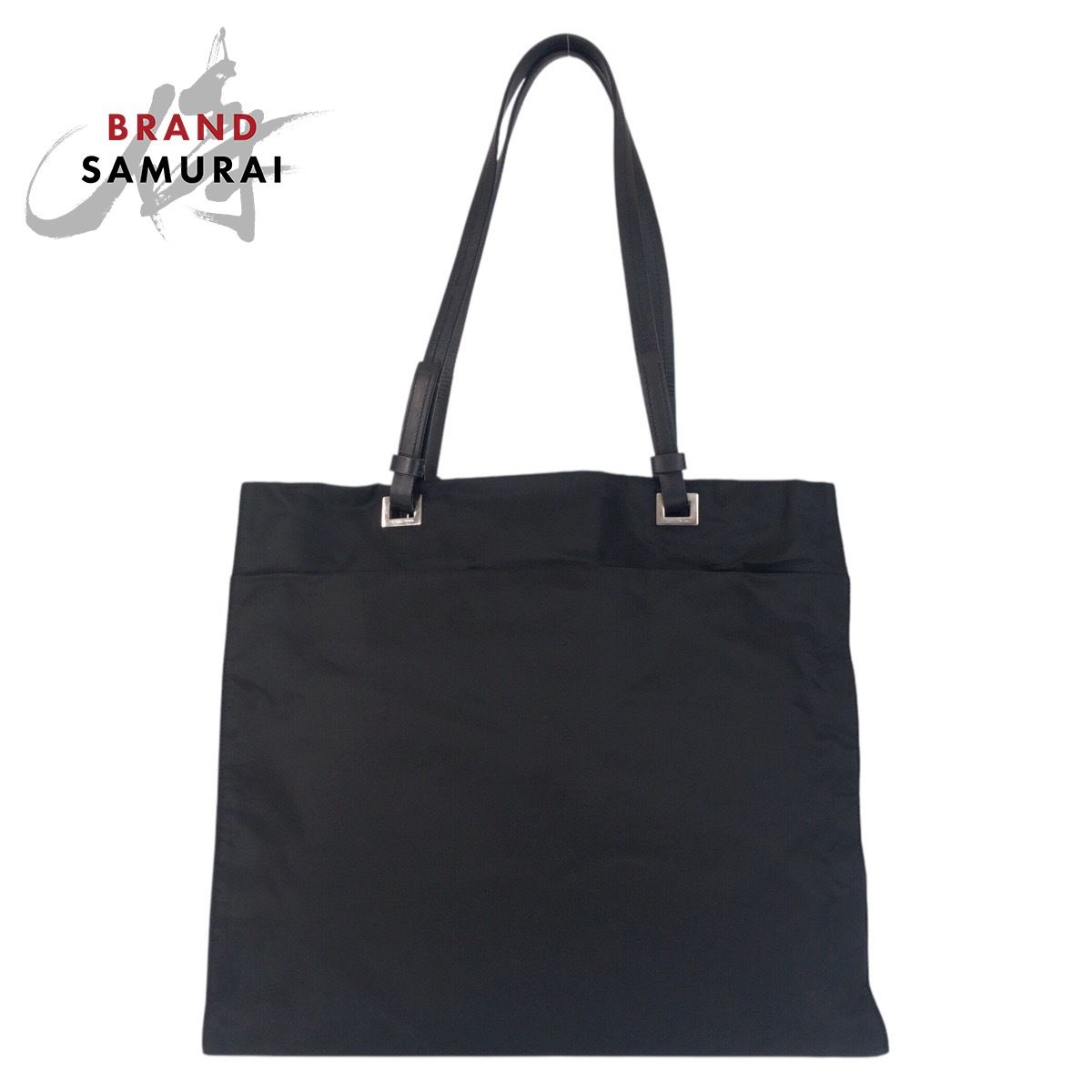 美品 PRADA プラダ テスート 三角ロゴプレート ブラック 黒 シルバー金具 ナイロン/トートバッグ ショルダーバッグ レディース 501765【】