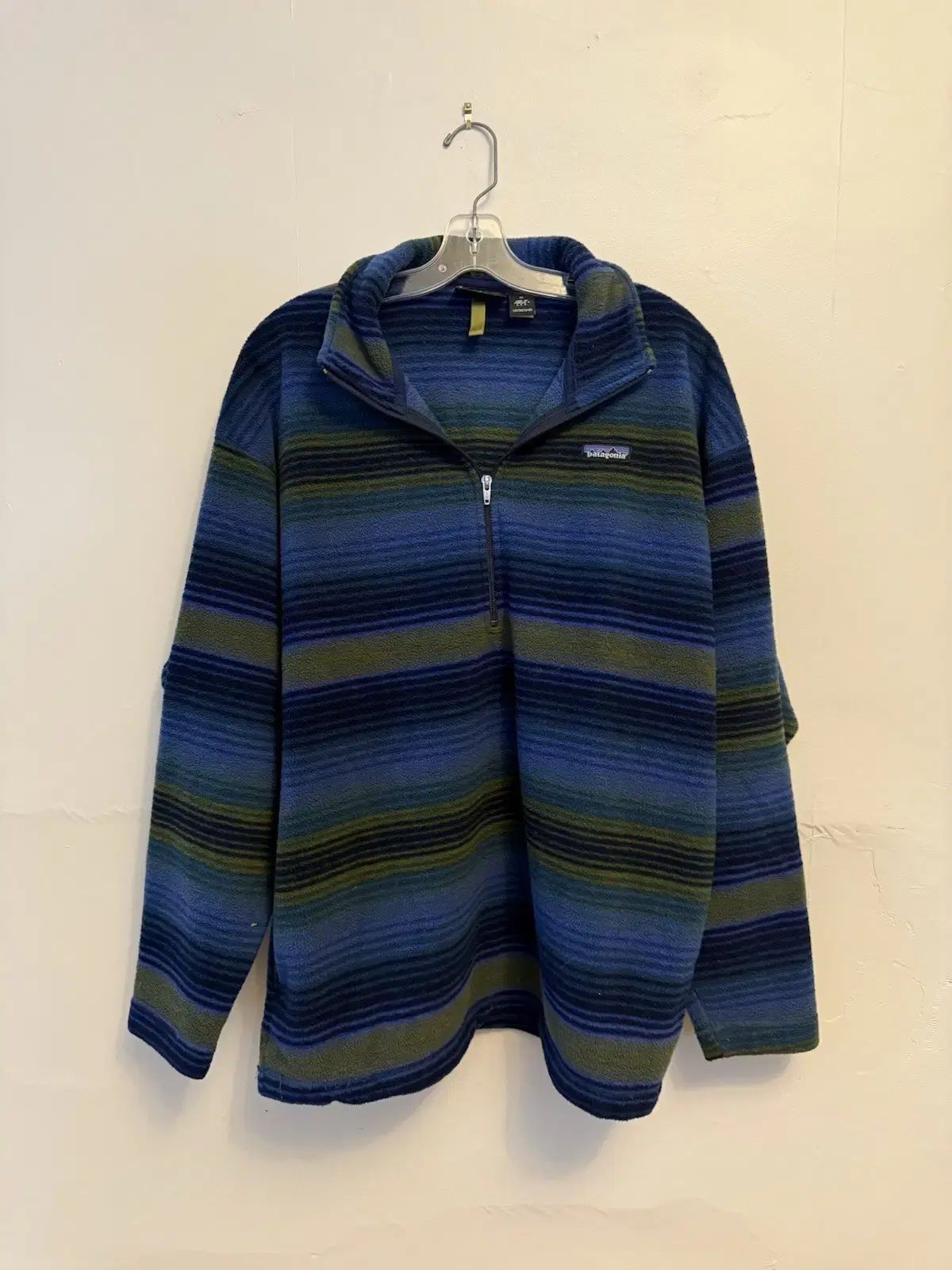 90s patagonia Synchilla（シンチラ） スナップ-T ブルー/グリーン 
