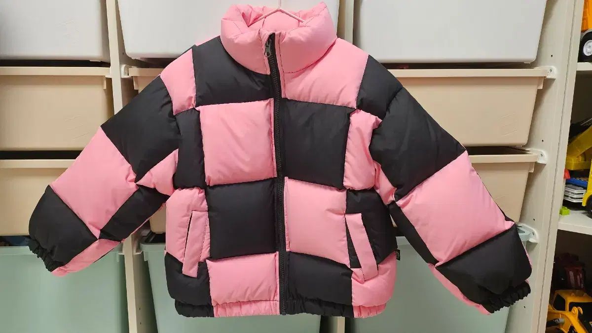 ヒロ BIGチェッカー ダウン ピンク 120