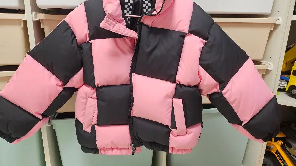 ヒロ BIGチェッカー ダウン ピンク 120