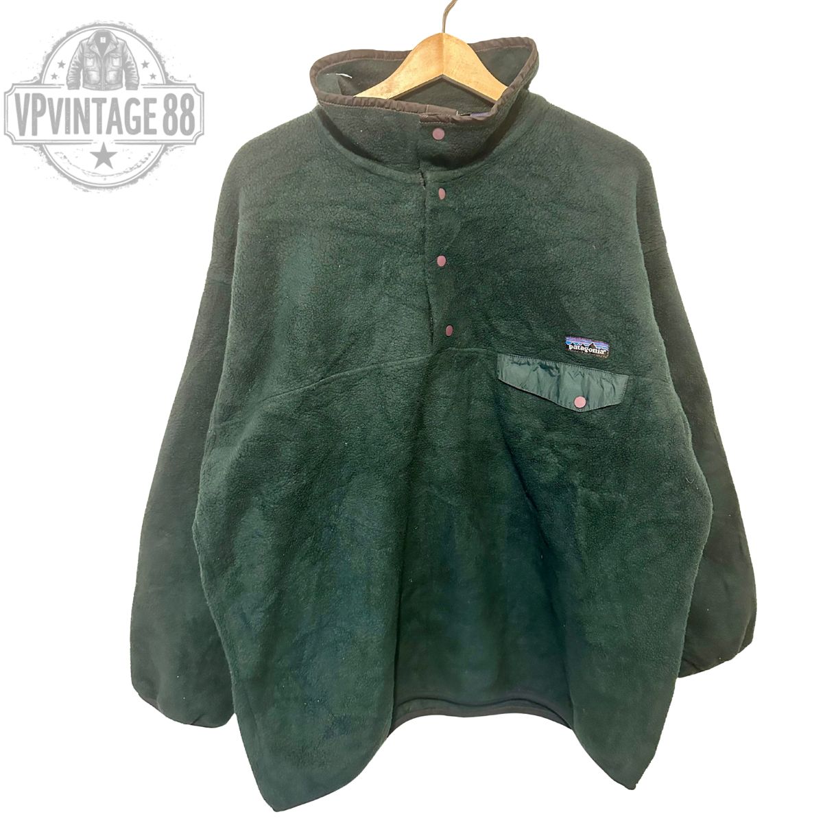 90s patagonia Synchilla（シンチラ） スナップ-T ダークグリーン 