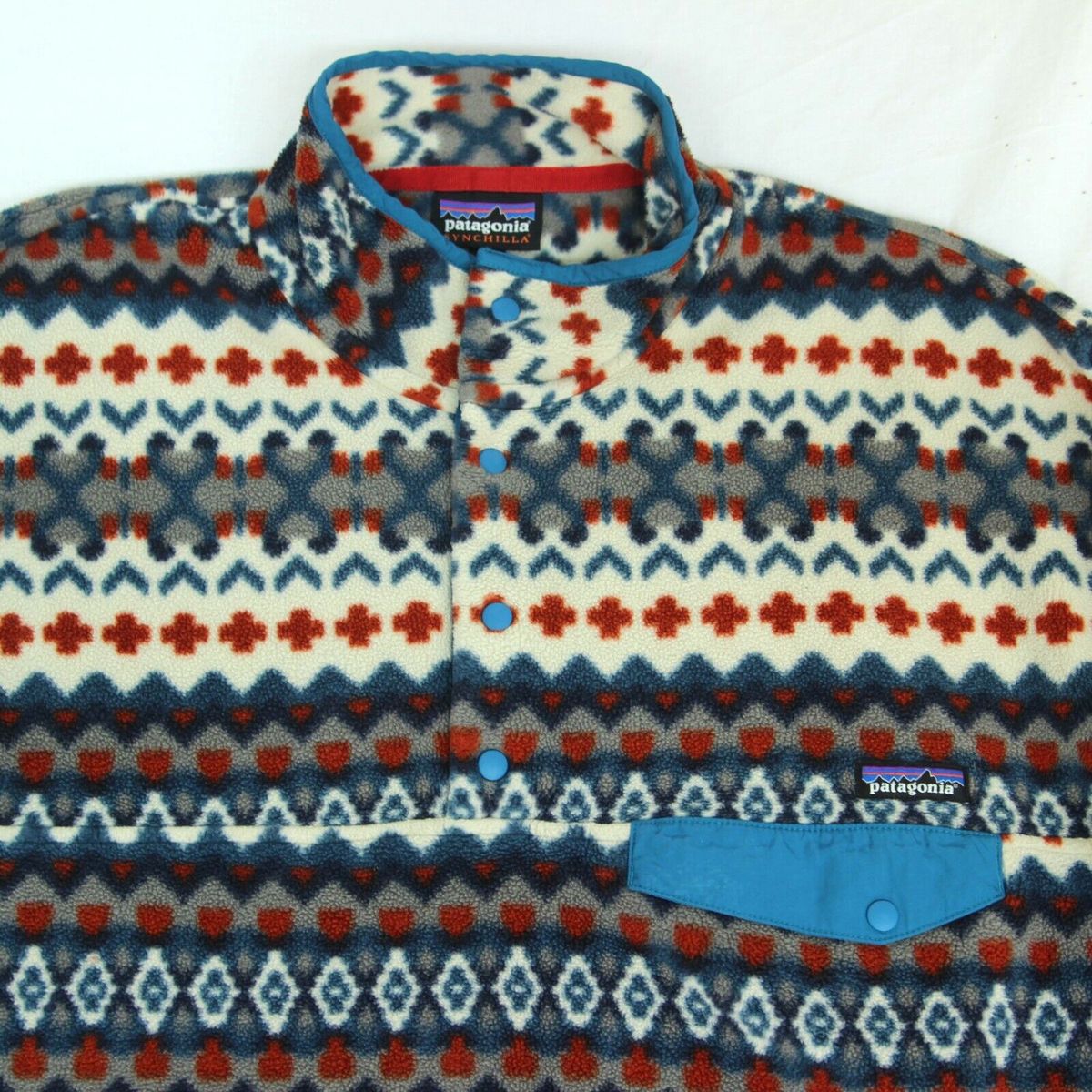 15FW パタゴニア Synchilla（シンチラ） スナップ-T アイボリー/ブルー