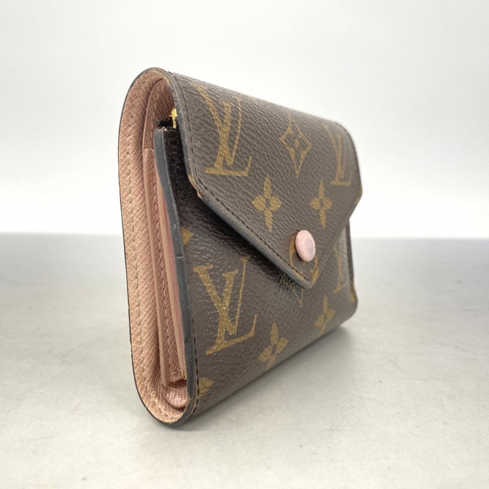 ルイ ヴィトン Louis Vuitton 三つ折り財布 モノグラム ポルトフォイユヴィクトリーヌ M 62360 ブラウン ローズバレリーヌレディース