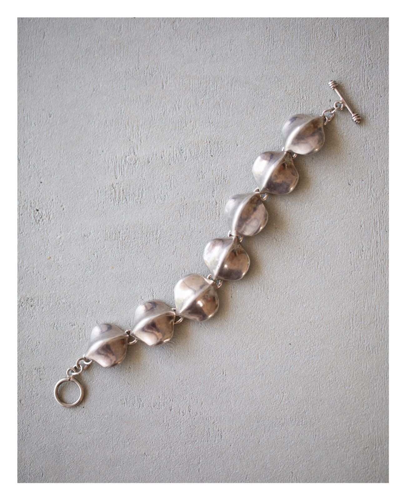 メキシコ タスコ Sculpted シルバー リンク ブレスレット ヴィンテージ