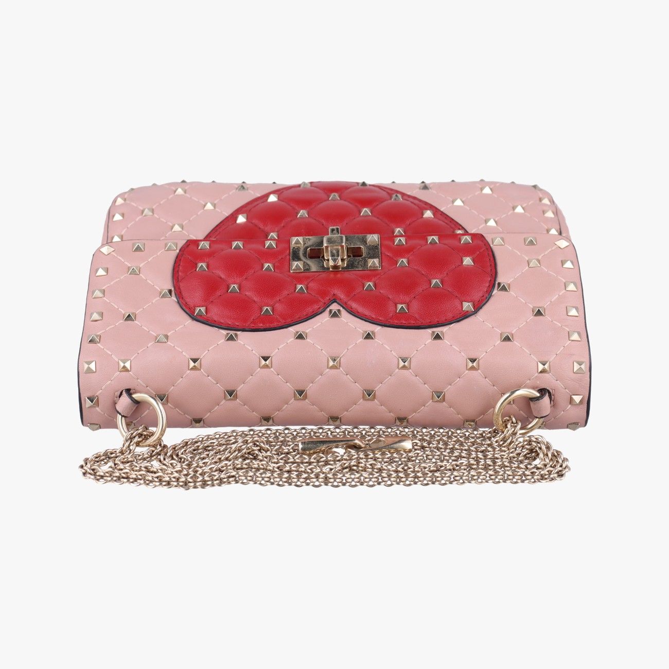 ヴァレンティノValentinoロックスタッズ レッドxピンク レザー BL