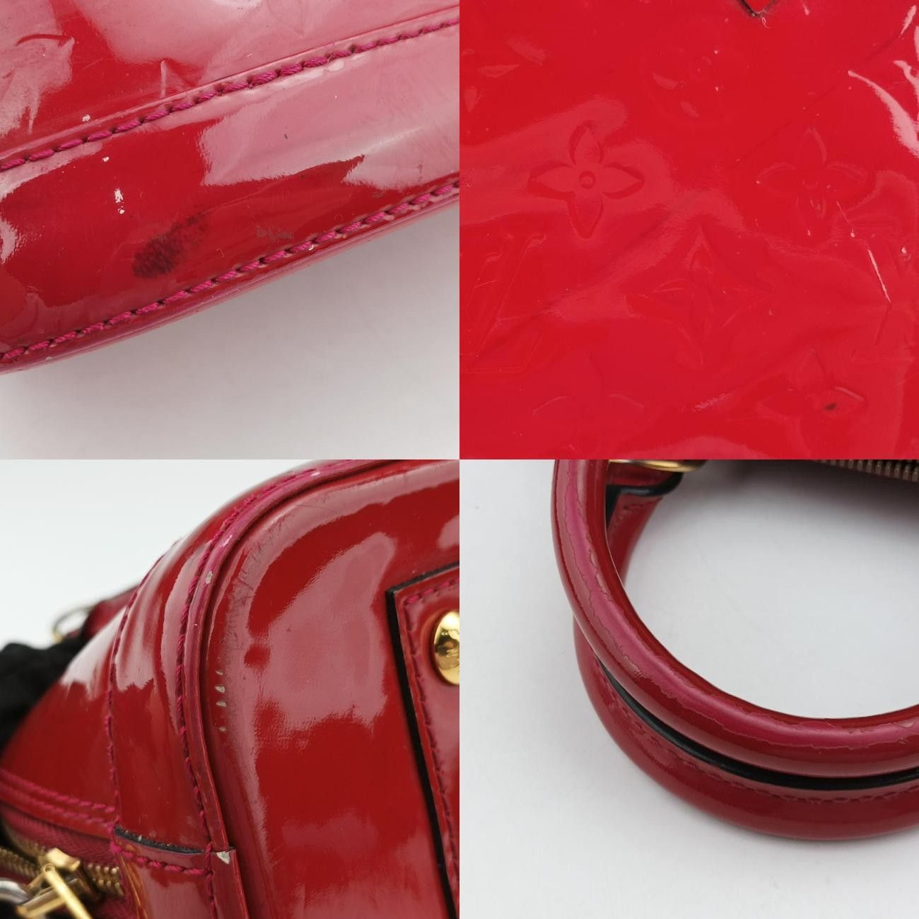  ルイヴィトンLouis VuittonアルマBB ポムダムール ヴェルニ M 91606 製番不明 メッセンジャーバッグ ショルダーバッグ