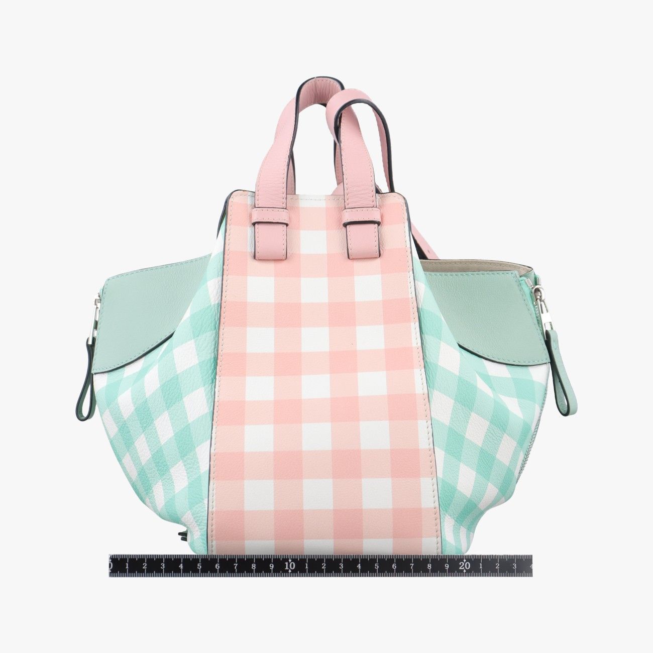 ロエベLoeweハンモック ピンク×グリーン×ホワイト レザー 011804