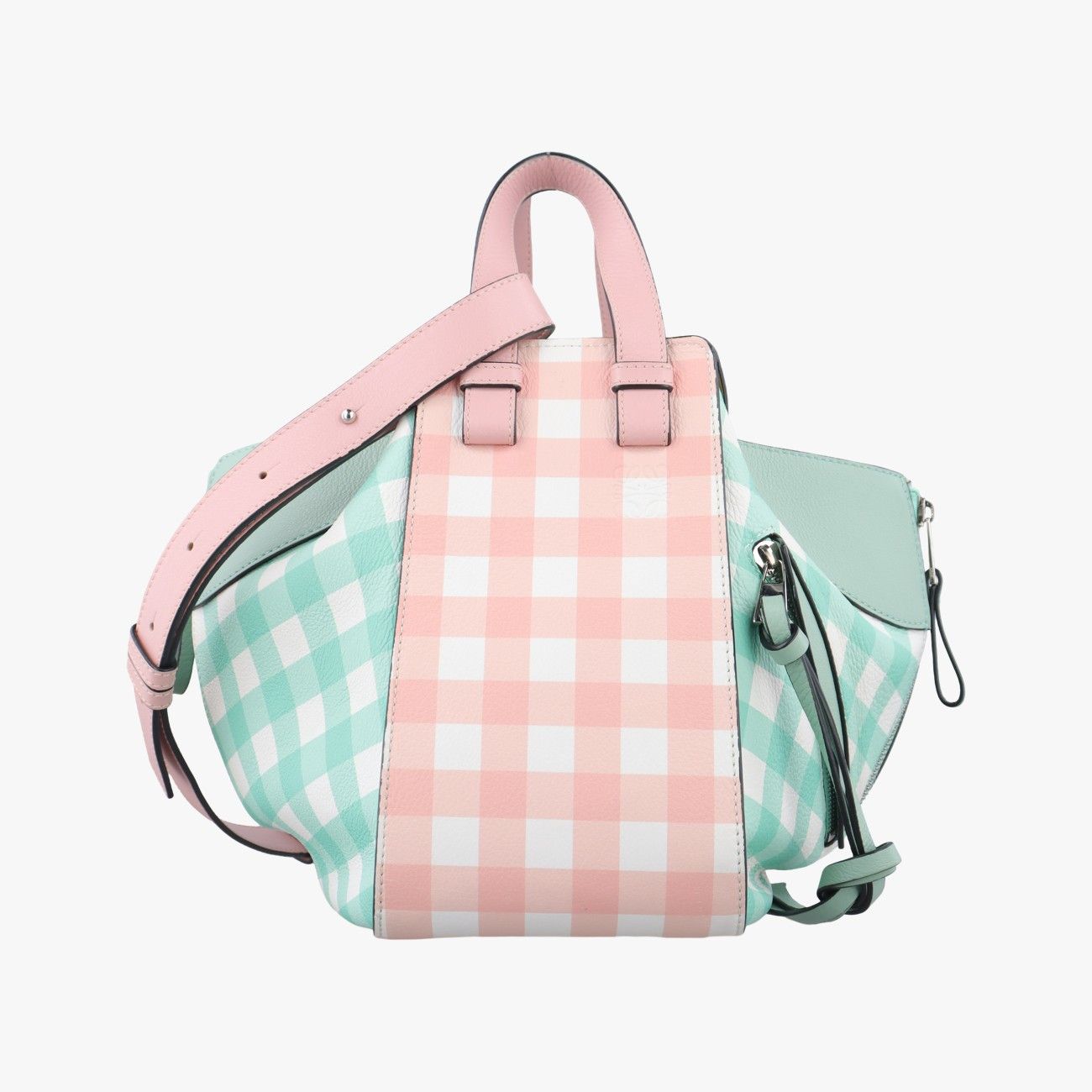 ロエベLoeweハンモック ピンク グリーン ホワイト レザー 011804