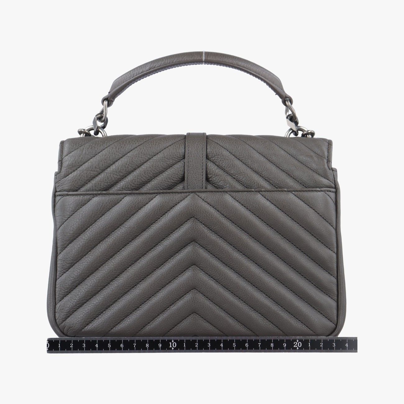 イヴサンローランYves Saint Laurentカレッジ グレー レザー 428056 .0916