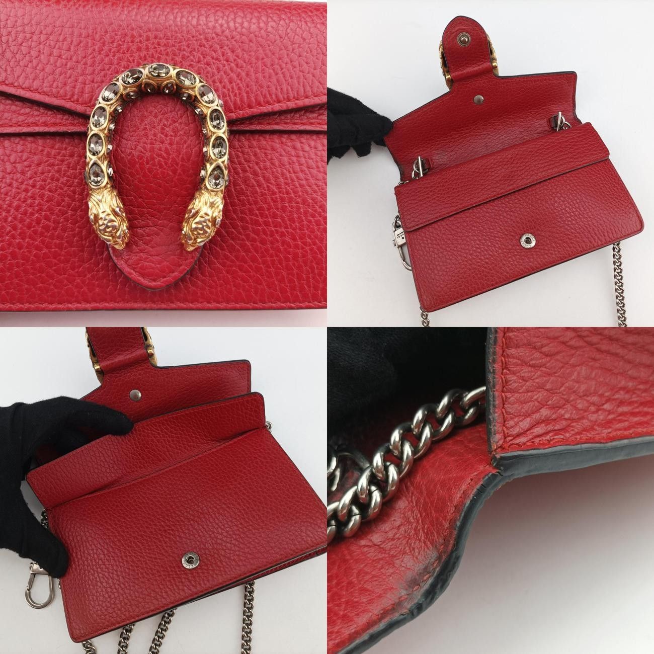  グッチGucciディオニュソス レッド レザー 476432 メッセンジャーバッグ ショルダーバッグ