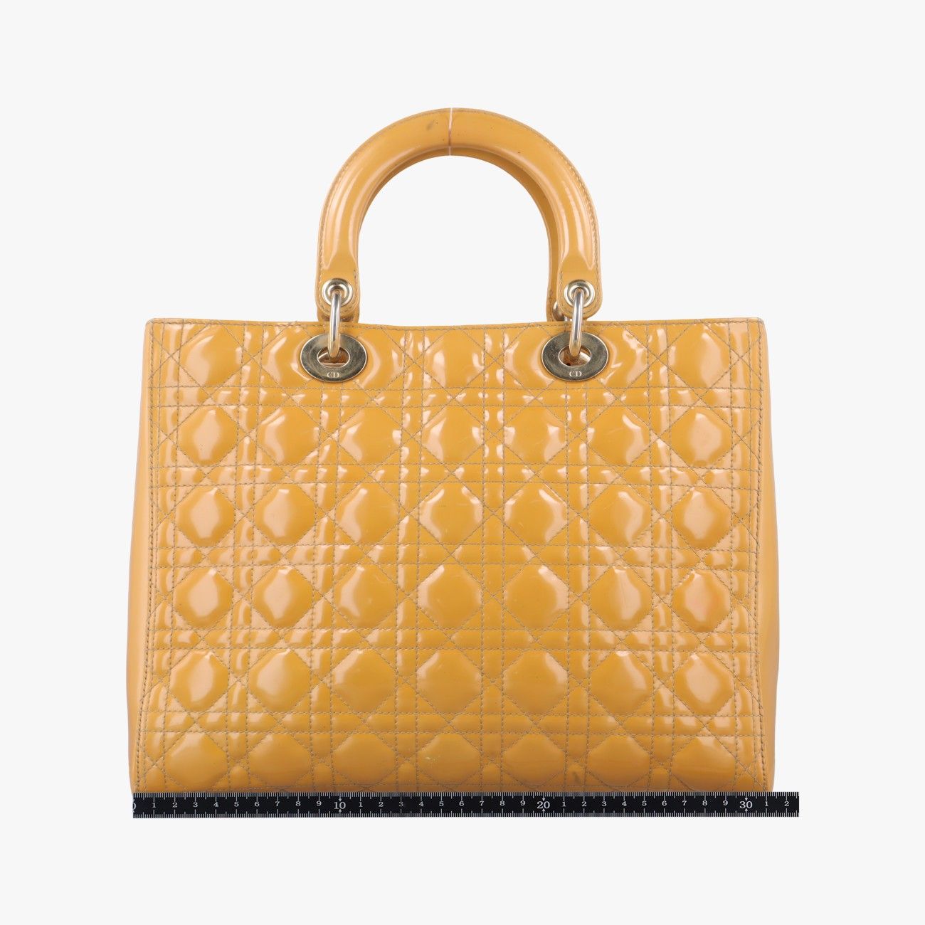 クリスチャンディオールChristian Diorレディディオール ラージ ベージュ パテント 16-BO-0191 B