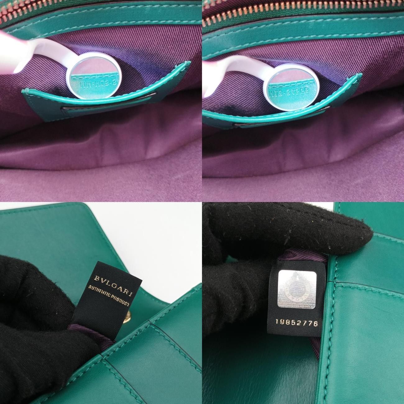  ブルガリBvlgariセルペンティ フォーエバー グリーン レザー MM.M 13.34566 メッセンジャーバッグ ショルダーバッグ