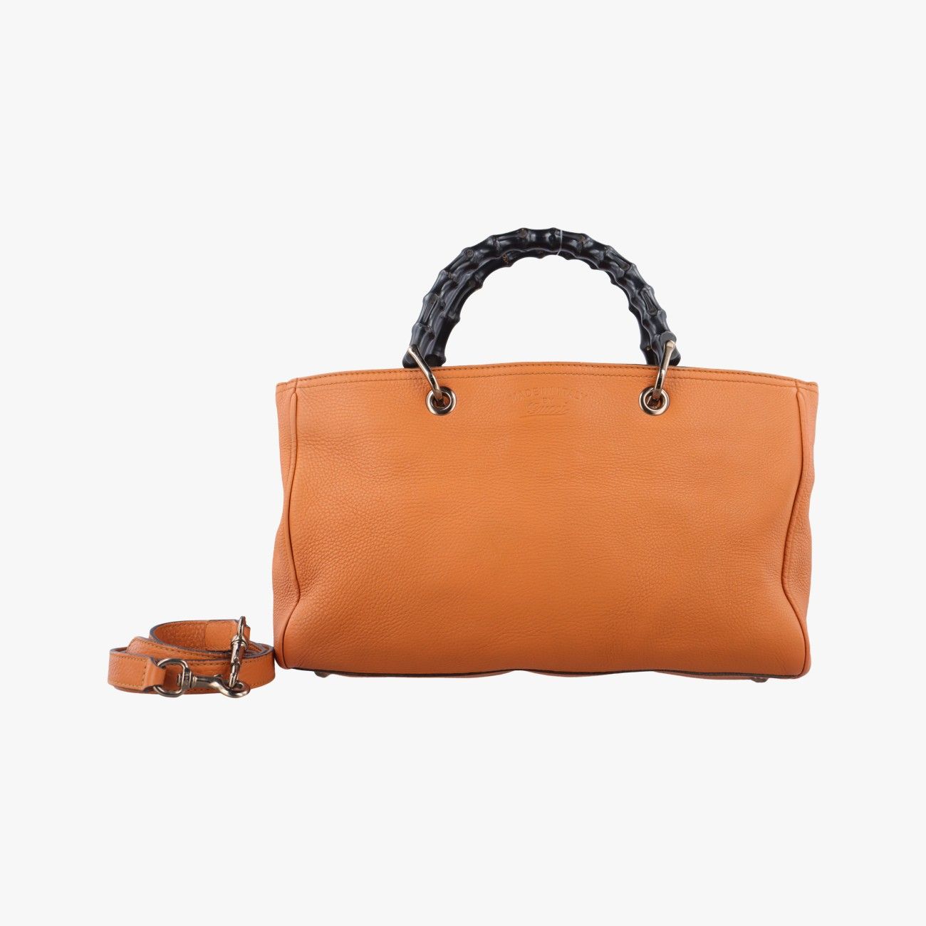 グッチGucciバンブーショッパー オレンジ レザー 323660