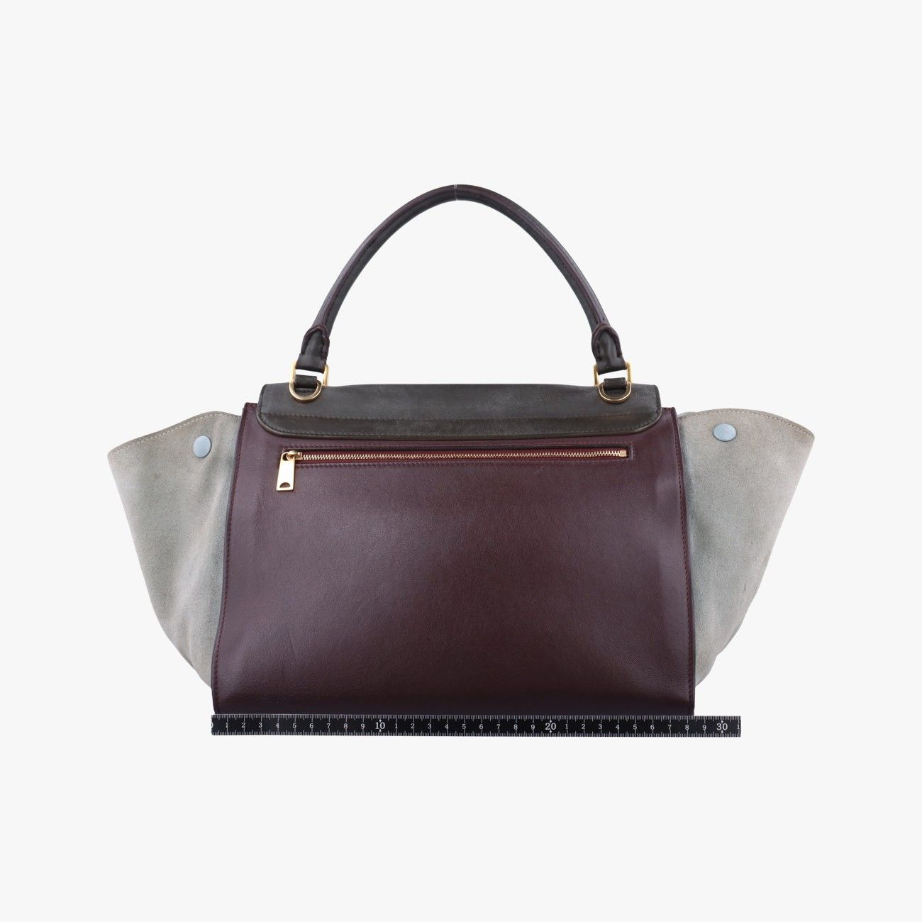 セリーヌCelineトラペーズ ブラック×グレー レザー×スエード F-MP-0153