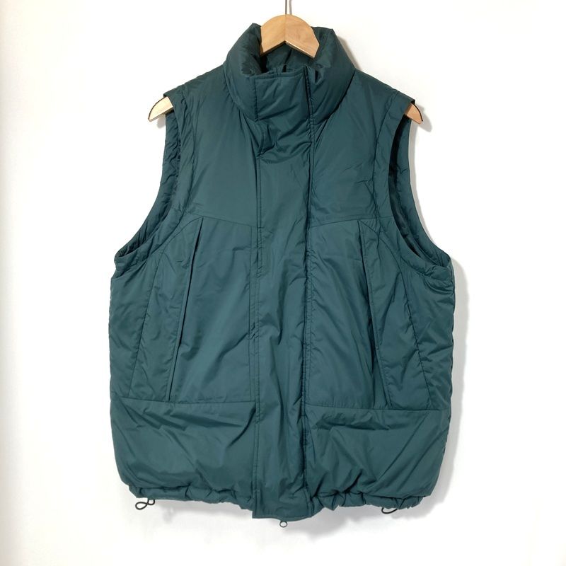 WILD THINGS ワイルドシングス ダウンベスト -SHI 古着 カジュアル 無地 メンズ フリーサイズ グリーン アウター A 15406◆