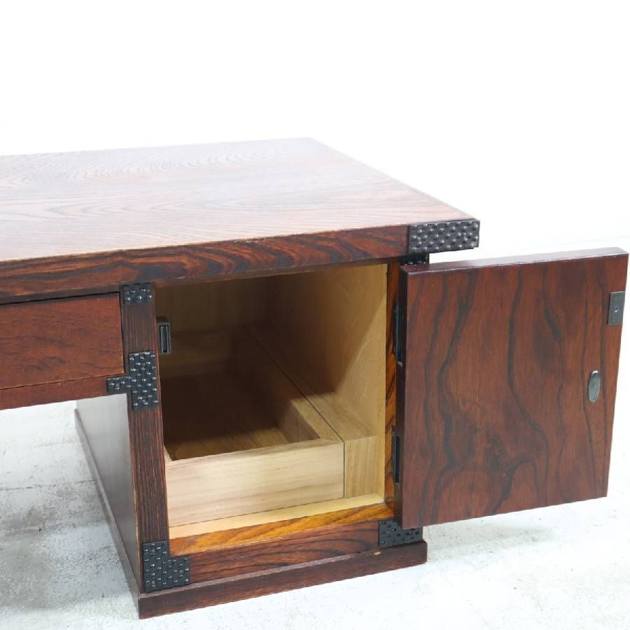 岩谷堂箪笥 別注片袖文机 幅92cm 欅 漆塗装 ローデスク 和家具 伝統