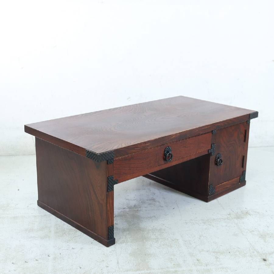 岩谷堂箪笥 別注片袖文机 幅92cm 欅 漆塗装 ローデスク 和家具 伝統