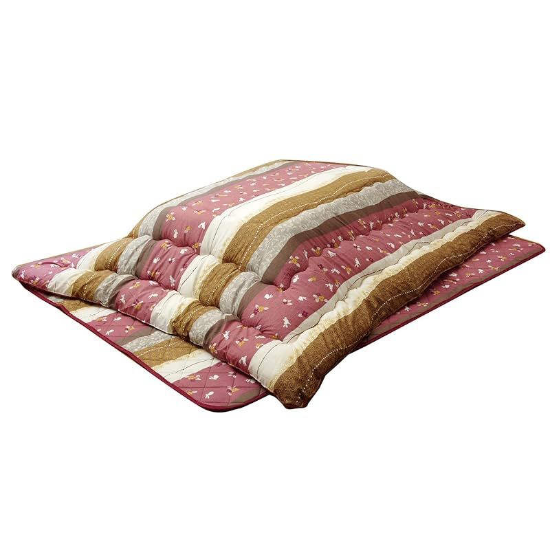 イケヒコ こたつ布団 掛敷セット 長方形 こよみ 約 ローズ 和 厚掛け うさぎ柄 5965130