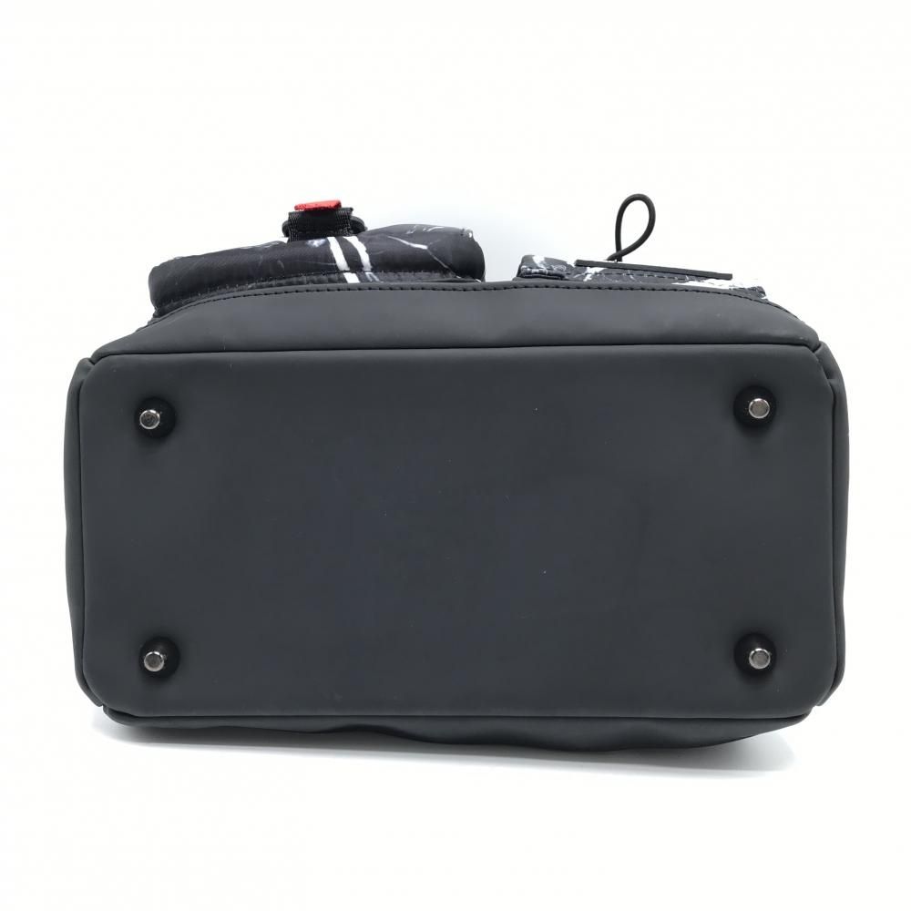 美品】マークアンドロナ カートバッグ 黒×白 総柄 複数ポケットゴルフ