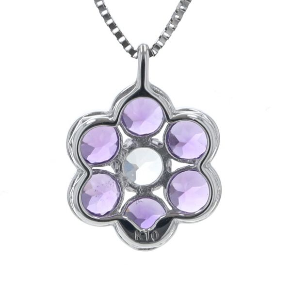 K10WG ホワイトゴールド ネックレス 販売済み アメジスト ホワイト