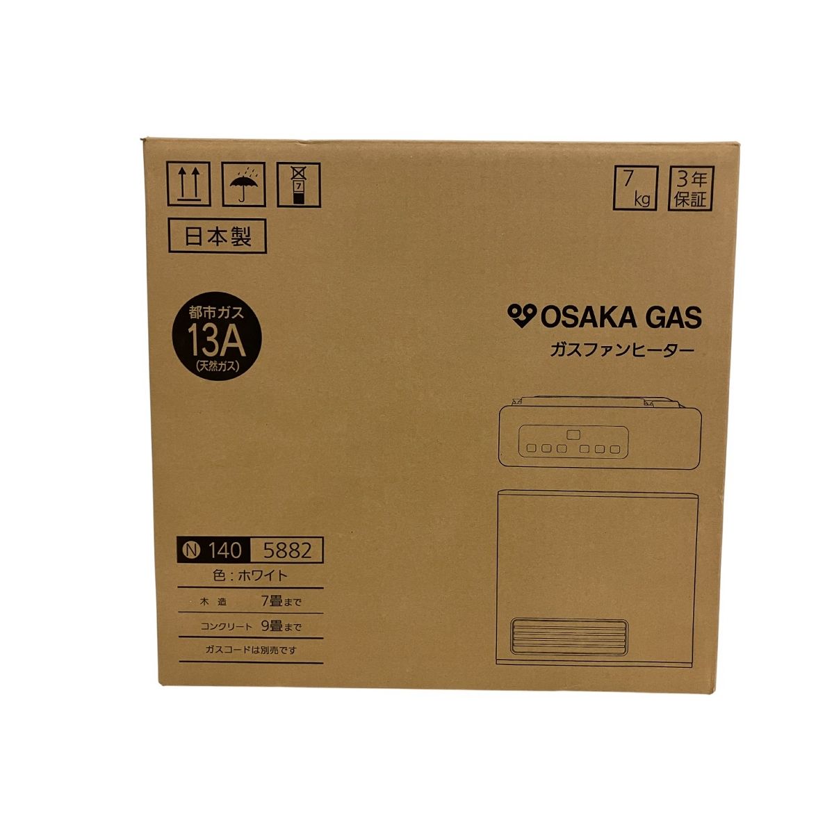 新品・未使用　大阪ガス ガスファンヒーター N140 5783 ガラストップ 大阪ガス OSAKA GAS N140 5882 ガスファンヒーター 都市ガス用 GAS 13A