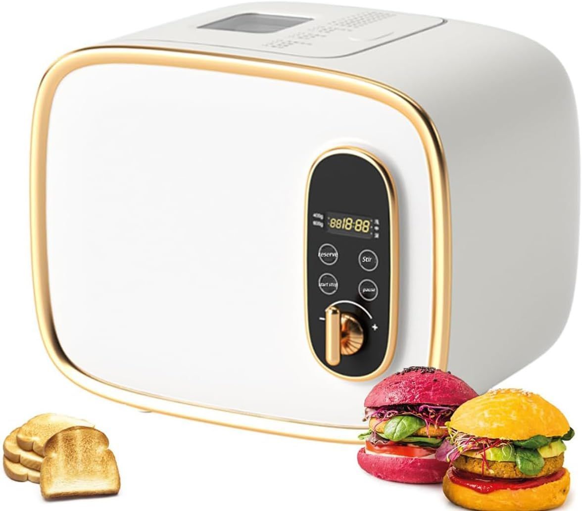 全自動 パンメーカー 電動パントーストマシン 13プログラム設定と15時間遅延タイマー 観察窓付き 手こね不要