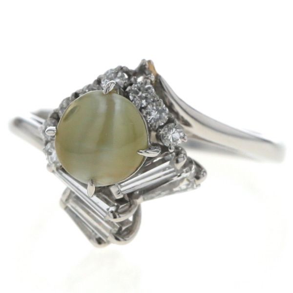 PT900 プラチナ キャッツアイ リング 楽天市場】Pt900 キャッツアイ ダイヤモンド 指輪 猫目石 天然