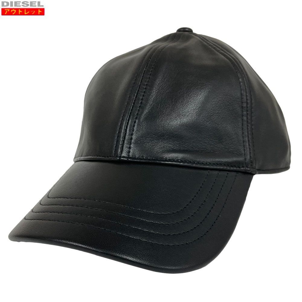 DIESEL ディーゼル アウトレット キャップ A 12868 0 IMAU 9 XX 羊革 シープスキン ロゴ ベースボール ブラック 黒 C-BILL HAT メンズ レディース ユニセックス シンプル 並行輸入品