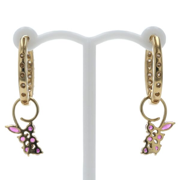 GSTV K18YG ピアス ルビー 0.35/0.35ct ダイヤモンド 0.38/0.38ct