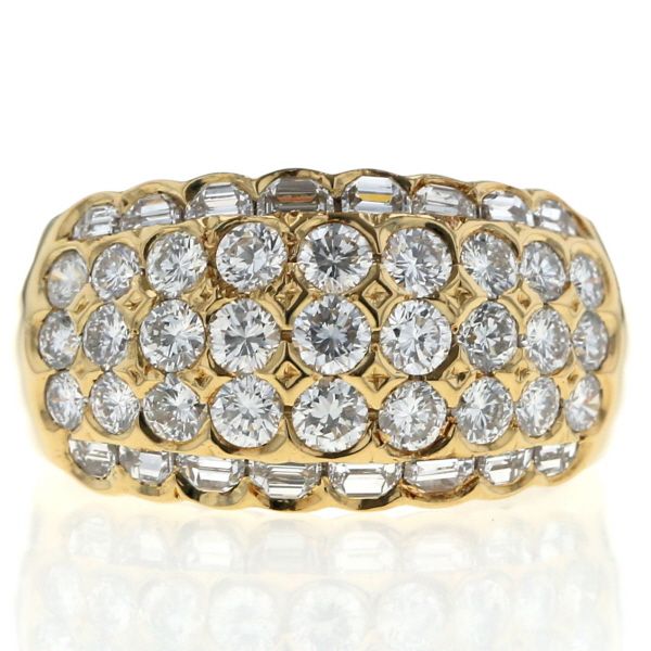 DAMIANI ダミアーニ K 18 YG イエローゴールド リング ダイヤモンド2 55 ct パヴェ スカラップ 指輪 15 5号 仕上済 zz