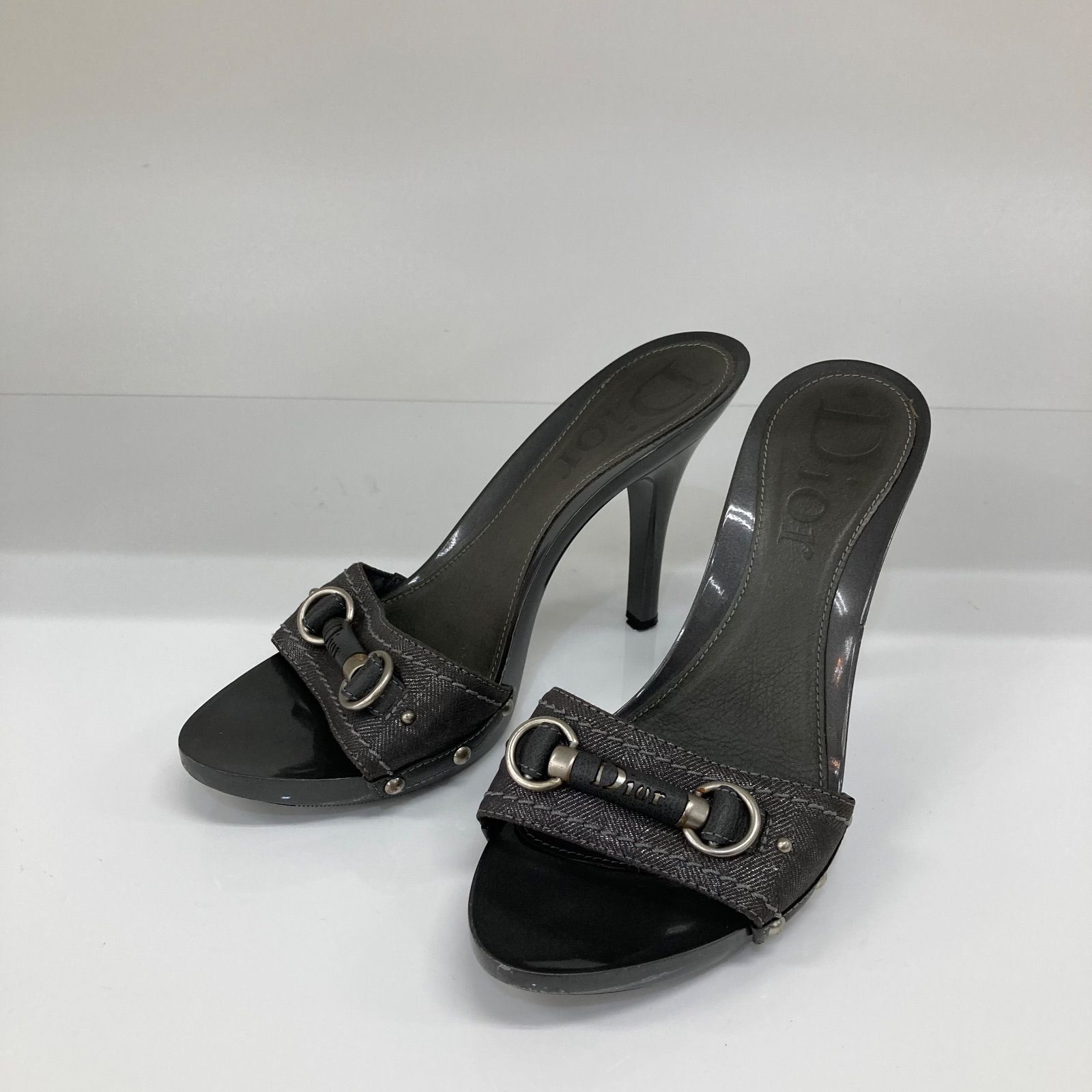 Christian Dior クリスチャンディオール ミュールサンダル ブラック 37 23相当 衣料品