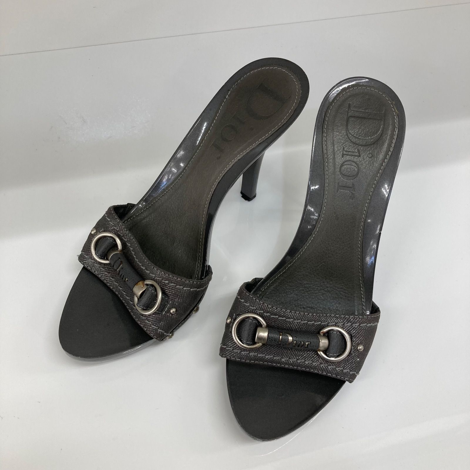 Christian Dior クリスチャンディオール ミュールサンダル ブラック 37 23相当 衣料品