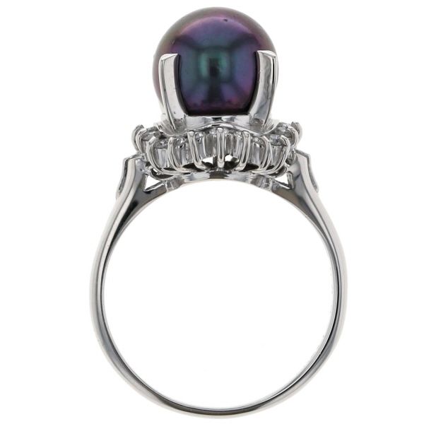 【美品】黒喋真珠ダイヤモンド付きリング（11mm）PT900プラチナ　指輪 Black Pearl Pt900黒蝶パール ダイヤモンドリング (NO.125687) – JEX