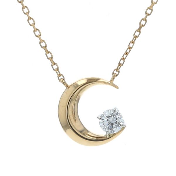 田中貴金属 Pt950 K18YG ネックレス ダイヤモンド 0.10ct 一粒石 