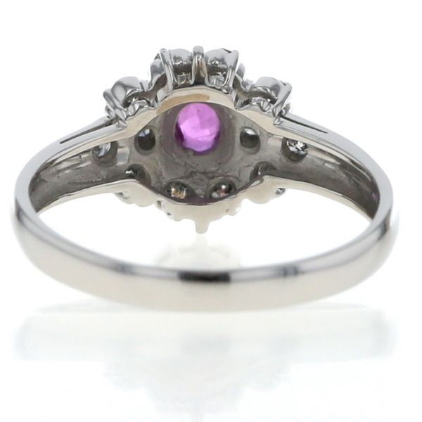 Pt900 プラチナ リング ルビー 0.48ct ダイヤモンド 0.30ct オーバル