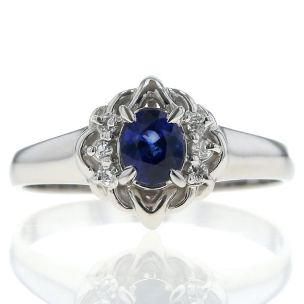 pt900 ブルーダイヤ、ダイヤモンド フラワーリング 　プラチナ 楽天市場】Pt900 ブルーサファイア ダイヤモンド フラワー リング指輪