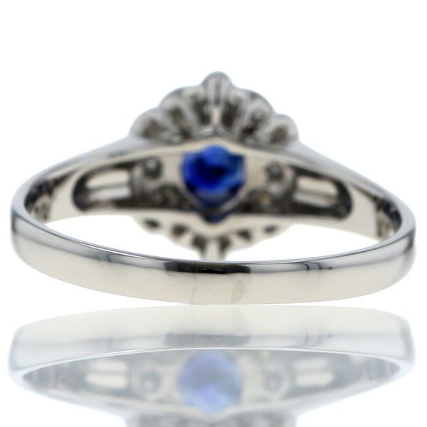Pt900 プラチナ リング ブルーサファイア ダイヤモンド オーバル