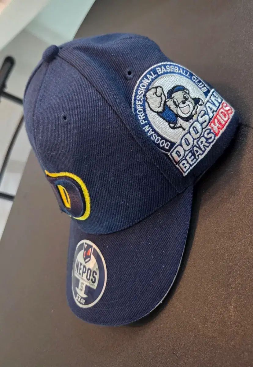 未使用 NEPOS キッズ用 斗山 BEARS デニム色 ベースボールキャップ ONE年から参加した KBL